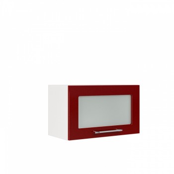 Бруклин ШВГС 600 Шкаф верхний горизонтальный со стеклом (Бетон белый/корпус Белый) в Табулге - tabulga.mebel54.com | фото