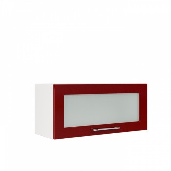 Бруклин ШВГС 800 Шкаф верхний горизонтальный со стеклом (Бетон белый/корпус Белый) в Табулге - tabulga.mebel54.com | фото