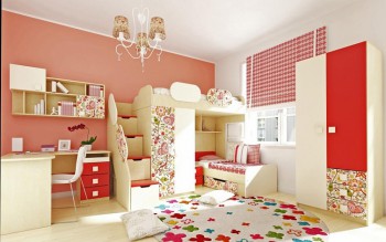 Детская комната Ретвит (Бежевый/Красный/корпус Клен) в Табулге - tabulga.mebel54.com | фото