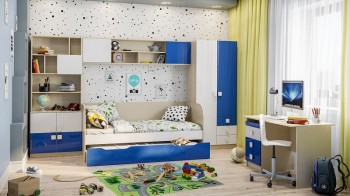 Детская комната Скай Люкс (Синий/Белый/корпус Клен) в Табулге - tabulga.mebel54.com | фото