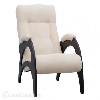 Кресло для отдыха Неаполь Модель 9 без лозы (Венге-эмаль/Ткань Ваниль Verona Vanilla) в Табулге - tabulga.mebel54.com | фото
