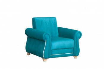 Кресло для отдыха "Порто" (велюр киви бирюза / микровельвет крем) в Табулге - tabulga.mebel54.com | фото