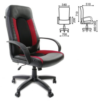 Кресло офисное BRABIX Strike EX-525 (черно-красный) в Табулге - tabulga.mebel54.com | фото