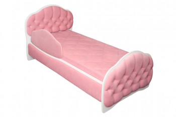 Кровать 160 Гармония 36 Светло-розовый (мягкий бортик) в Табулге - tabulga.mebel54.com | фото