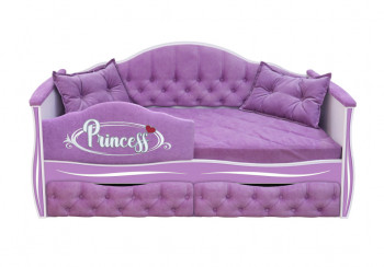 Кровать 160 серии Иллюзия 2 ящика 67 Светло-фиолетовый (подушки/мягкий бортик) в Табулге - tabulga.mebel54.com | фото