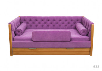 Кровать 180 серии Леди + ящик 32 Фиолетовый (мягкий бортик/подушка валик) в Табулге - tabulga.mebel54.com | фото