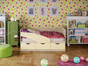 Кровать Бабочки 1,8м (Ваниль матовый) в Табулге - tabulga.mebel54.com | фото