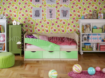 Кровать Бабочки 2,0м (Салатовый металлик) в Табулге - tabulga.mebel54.com | фото
