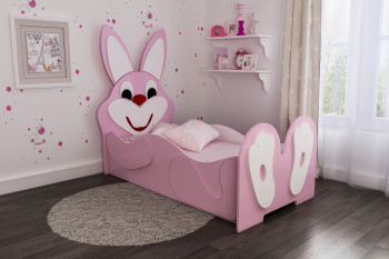 Кровать детская Зайка 1.6 Розовый/Белый в Табулге - tabulga.mebel54.com | фото
