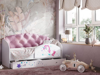 Кровать детская Звездочка Белый/Розовый в Табулге - tabulga.mebel54.com | фото