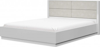 Кровать двойная 1600х2000 Вива (Белый/Белый глянец/Платина) в Табулге - tabulga.mebel54.com | фото