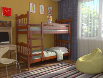 Кровать двухъярусная Соня из массива сосны 800*1890 Орех в Табулге - tabulga.mebel54.com | фото