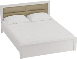 Кровать Элана 1400 с основанием Бодега белая в Табулге - tabulga.mebel54.com | фото