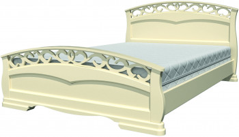 Кровать Грация-1 из массива сосны 1600*2000 Слоновая кость в Табулге - tabulga.mebel54.com | фото