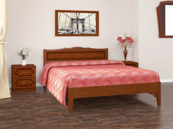 Кровать Карина-7 из массива сосны 1200*2000 Орех в Табулге - tabulga.mebel54.com | фото