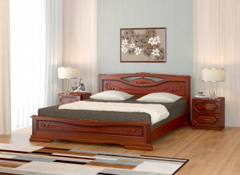 Кровать Карина-7 из массива сосны 1400*2000 Орех в Табулге - tabulga.mebel54.com | фото