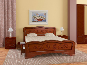 Кровать Карина-8 с ящиками из массива сосны 1200*2000 Орех в Табулге - tabulga.mebel54.com | фото