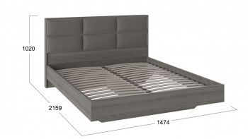 Кровать «Либерти» с мягким изголовьем и подъемным механизмом Хадсон/Ткань Грей/1400 в Табулге - tabulga.mebel54.com | фото