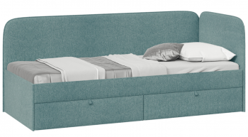 Кровать «Молли» с мягкой обивкой (900) тип 1 (Микровелюр Scandi Indigo 11) в Табулге - tabulga.mebel54.com | фото