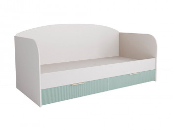 Кровать с ящиками ДКД 2000.1 Лавис (Белый софт/Зеленый софт/корпус Белый) в Табулге - tabulga.mebel54.com | фото