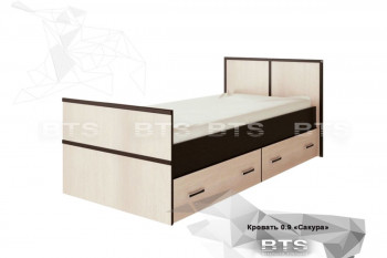 Кровать Сакура с настилом и ящиками 0,9 (Венге/Лоредо) в Табулге - tabulga.mebel54.com | фото
