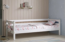 Кровать Соня Вариант 2 с задней защитой Белый полупрозрачный в Табулге - tabulga.mebel54.com | фото
