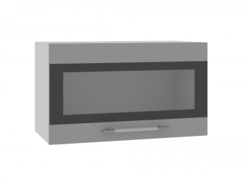 Норд ШВГС 600 Шкаф верхний горизонтальный со стеклом (Софт черный/корпус Венге) в Табулге - tabulga.mebel54.com | фото