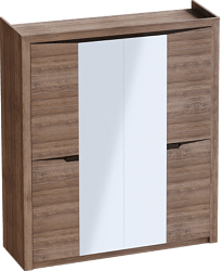 Шкаф четырехдверный Соренто с комплектом полок (3 шт)Дуб стирлинг/Кофе структурный матовый в Табулге - tabulga.mebel54.com | фото
