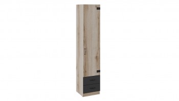 Шкаф для белья комбинированный «Окланд» (Фон Черный/Дуб Делано) в Табулге - tabulga.mebel54.com | фото