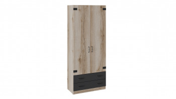 Шкаф для одежды комбинированный «Окланд» (Фон Черный/Дуб Делано) Распродажа в Табулге - tabulga.mebel54.com | фото
