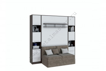Шкаф-кровать с диваном БЕЛА с полкой ножкой в Табулге - tabulga.mebel54.com | фото